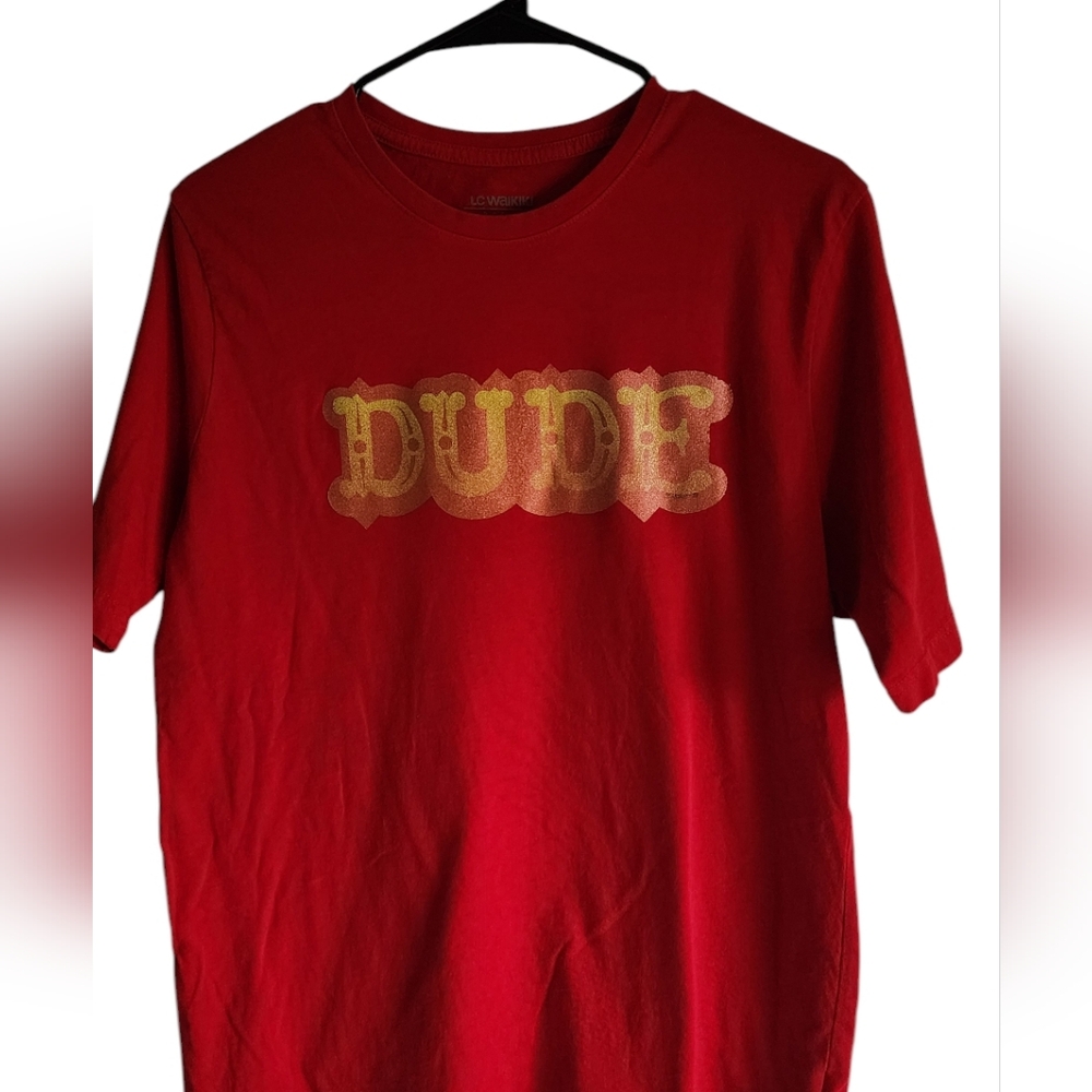 Mens M 1970 NOS glitter transfer vintage upcycled tee